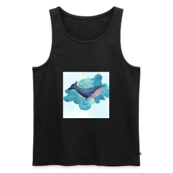 Baleine nage - Débardeur bio Premium Homme - noir - Devant - Michal (187cm)