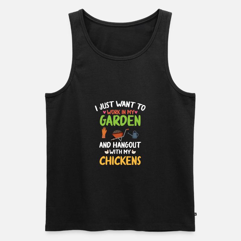 Ideé Geschenk Gartenhühner Gärtner Henne - Männer Premium Bio Tank Top - Schwarz