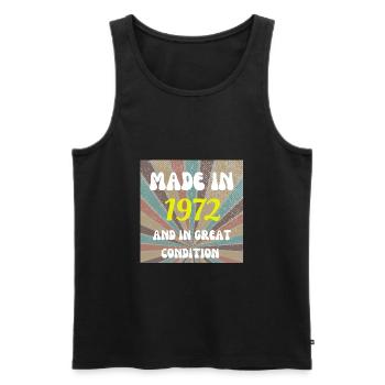 Made In 1972 Funny 50th Birthday Gifts - Men's Premium Organic Tank Top - black - Front - Michal (187cm)