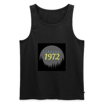 Cool Vintage 1972 retro forest sunset background - Men's Premium Organic Tank Top - black - Front - Michal (187cm)