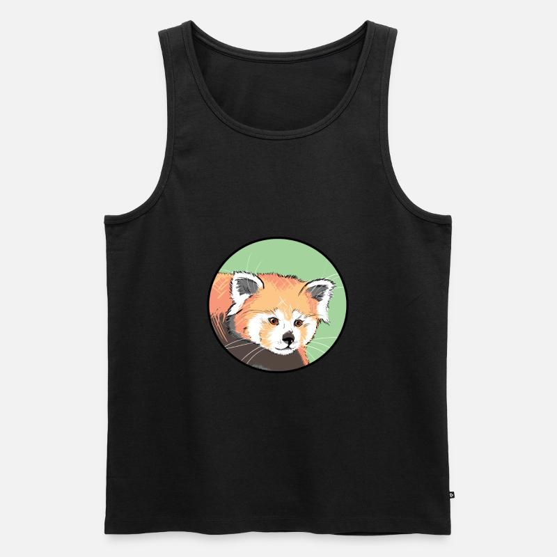 Roter Panda getragen - Männer Premium Bio Tank Top - Schwarz