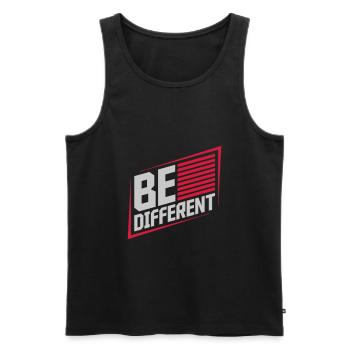 Be different Logo Design - Men's Premium Organic Tank Top - black - Front - Michal (187cm)