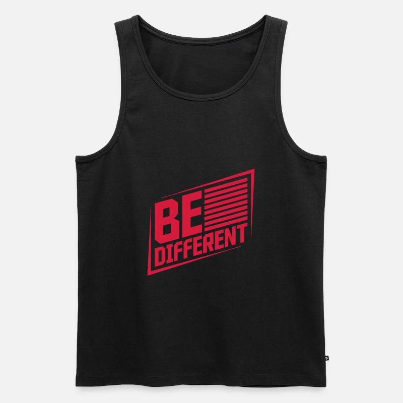 Be different Logo Design - Männer Premium Bio Tank Top - Schwarz