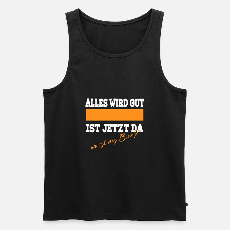 Alles Wird Gut Bier T Shirt - Männer Premium Bio Tank Top - Schwarz