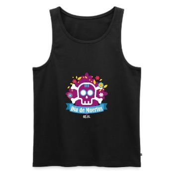 dia de muertos lila - Männer Premium Bio Tank Top - Schwarz - Vorne - AI Model Male 178 light (178cm)