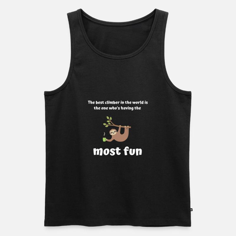 weltbester Kletterer Design weiss - Männer Premium Bio Tank Top - Schwarz
