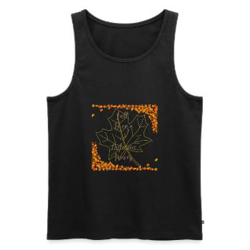 Fall Breeze - Men's Premium Organic Tank Top - black - Front - AI Model Male 178 light (178cm)