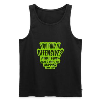 You find it offensive - Männer Premium Bio Tank Top - Schwarz - Vorne - AI Model Male 178 light (178cm)