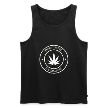 don't panic it's organic - Männer Premium Bio Tank Top - Schwarz - Vorne - Michal (187cm)