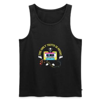 Music is the intention of the truth - Men's Premium Organic Tank Top - black - Front - AI Model Male 178 light (178cm)