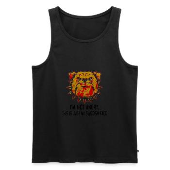 Angry face face angry Swedish Swedish dog - Men's Premium Organic Tank Top - black - Front - AI Model Male 178 light (178cm)