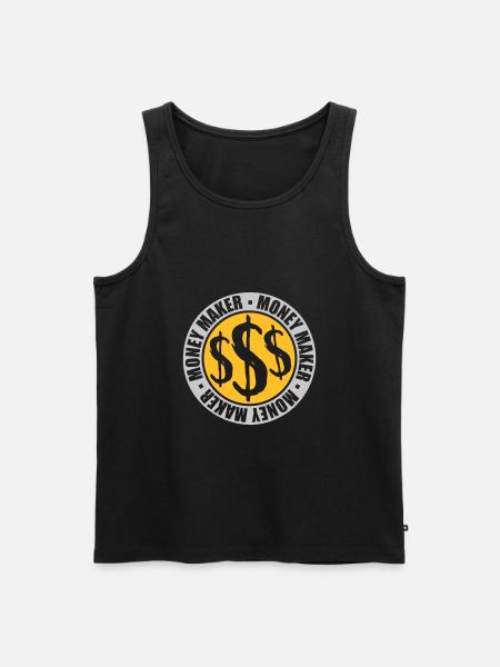 Round Logo Money Maker - Men's Premium Organic Tank Top - black