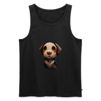Wooden puppies - Men's Premium Organic Tank Top - black - Front - Michal (187cm)