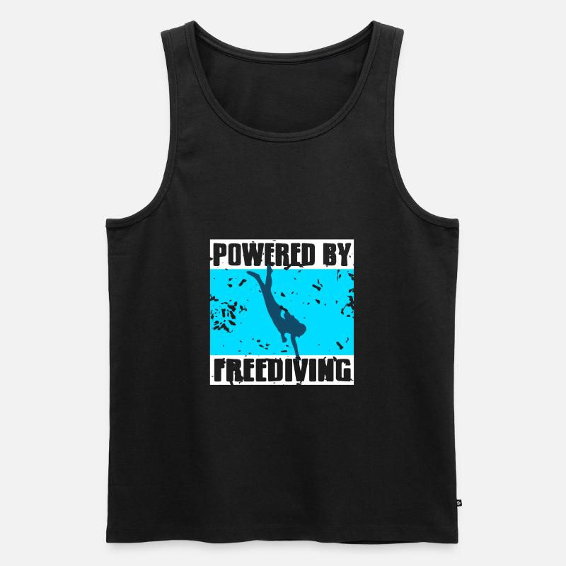 Powered By Free Tauchen Geschenkidee - Männer Premium Bio Tank Top - Schwarz