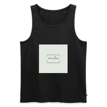 Smile - lächle - Männer Premium Bio Tank Top - Schwarz - Vorne - Michal (187cm)