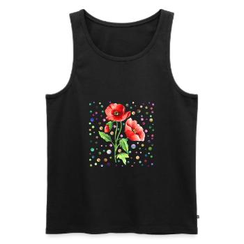 Fleur - Débardeur bio Premium Homme - noir - Devant - Michal (187cm)