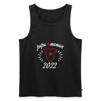Papa x Maman Bébé en 2022 - Débardeur bio Premium Homme - noir - Devant - Michal (187cm)