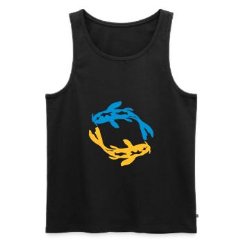 Design Nishikigoi Koi Kreis - Männer Premium Bio Tank Top - Schwarz - Vorne - Michal (187cm)