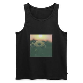 Beautiful Spring wildflowers at dusk - Men's Premium Organic Tank Top - black - Front - Michal (187cm)
