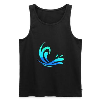 Water - Men's Premium Organic Tank Top - black - Front - AI Model Male 178 light (178cm)