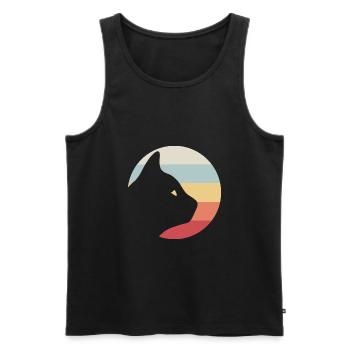 Katze - Männer Premium Bio Tank Top - Schwarz - Vorne - Michal (187cm)