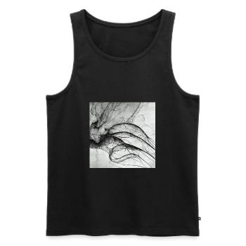 Ein Strich Kunst - Männer Premium Bio Tank Top - Schwarz - Vorne - Michal (187cm)