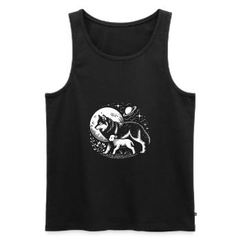 Wolf and lamb, we can all be friends - Men's Premium Organic Tank Top - black - Front - AI Model Male 178 light (178cm)