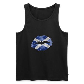 Kiss (Scotland) - Men's Premium Organic Tank Top - black - Front - Michal (187cm)