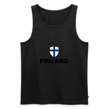 National Flag of Finland - Men's Premium Organic Tank Top - black - Front - AI Model Male 178 light (178cm)