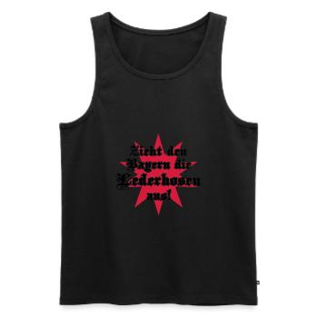 Zieht den Bayern die Lederhosen aus - Männer Premium Bio Tank Top - Schwarz - Vorne - Michal (187cm)