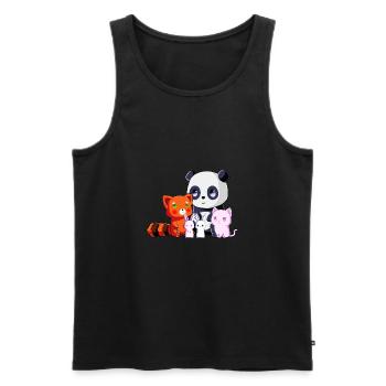 Team Kawaii - Men's Premium Organic Tank Top - black - Front - Michal (187cm)