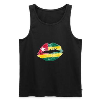 Kuss (Togo) - Männer Premium Bio Tank Top - Schwarz - Vorne - AI Model Male 178 light (178cm)