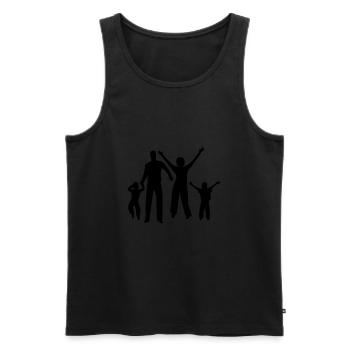 Homme de famille - Débardeur bio Premium Homme - noir - Devant - Michal (187cm)