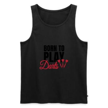 Born to Play Darts Dart Player - Männer Premium Bio Tank Top - Schwarz - Vorne - AI Model Male 178 light (178cm)
