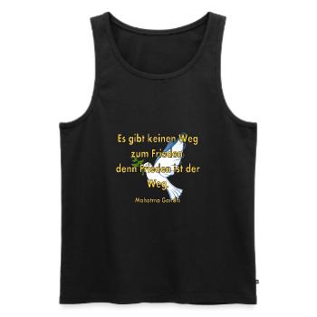 Friedensweg - Männer Premium Bio Tank Top - Schwarz - Vorne - Michal (187cm)