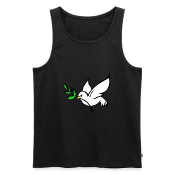 Friedenstaube - Männer Premium Bio Tank Top - Schwarz - Vorne - AI Model Male 178 light (178cm)