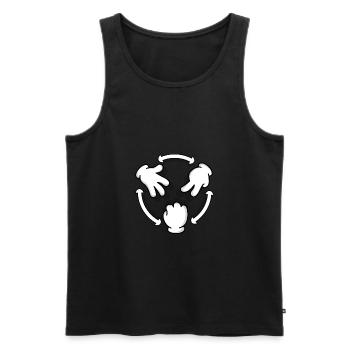 Rock Paper Scissor - Gift Scissors Stone Paper - Men's Premium Organic Tank Top - black - Front - AI Model Male 178 light (178cm)