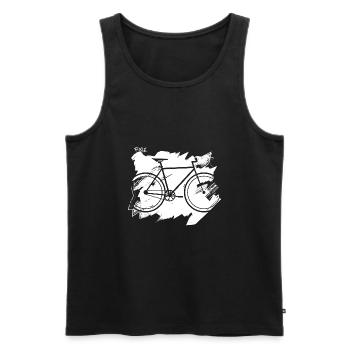 Bicycle Velo Fixie - Men's Premium Organic Tank Top - black - Front - Michal (187cm)