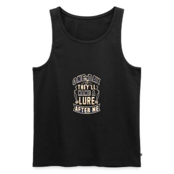 Fishing fishing bait angler gift funny - Men's Premium Organic Tank Top - black - Front - Michal (187cm)
