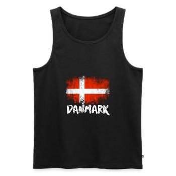 Danmark Denmark Flag - Men's Premium Organic Tank Top - black - Front - Michal (187cm)