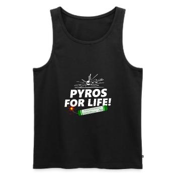 Feu d'artifice Pyros for Life - Débardeur bio Premium Homme - noir - Devant - Michal (187cm)
