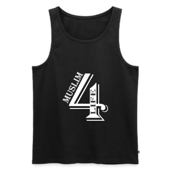 muslim4life logo vectoriel - Débardeur bio Premium Homme - noir - Devant - AI Model Male 178 light (178cm)