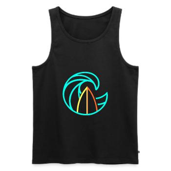 Surfing Surfbrett Welle Wellen surfen Meer - Männer Premium Bio Tank Top - Schwarz - Vorne - AI Model Male 178 light (178cm)