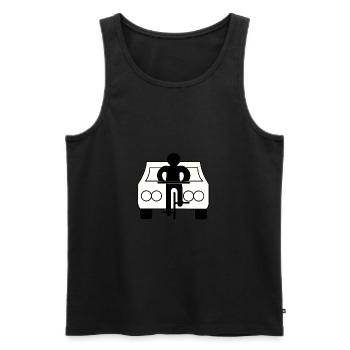 Auto jagt Fahrrad Coche cazando bici - Männer Premium Bio Tank Top - Schwarz - Vorne - AI Model Male 178 light (178cm)