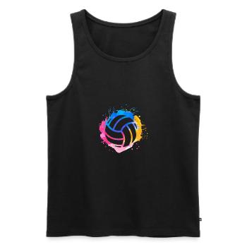 Volleyball Gift Player Coach Mom Daughter School - Men's Premium Organic Tank Top - black - Front - Michal (187cm)