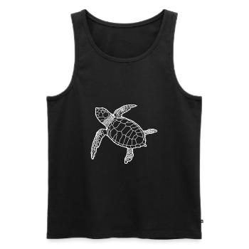 Sea Turtle Meeresschildkröte Silhouette - Männer Premium Bio Tank Top - Schwarz - Vorne - AI Model Male 178 light (178cm)
