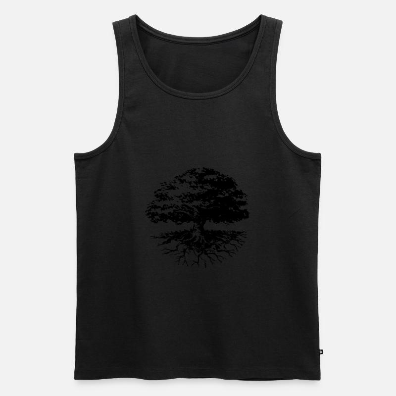 Tree Circle (b) - Männer Premium Bio Tank Top - Schwarz