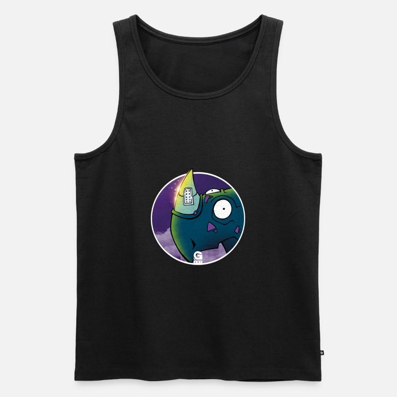 GIGGJOTT animiertes Nashorn - Männer Premium Bio Tank Top - Schwarz
