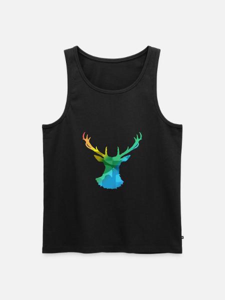 Hirsch - Männer Premium Bio Tank Top - Schwarz