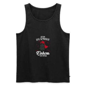 Das schwarze Einhorn der Familie - Metal Rock - Männer Premium Bio Tank Top - Schwarz - Vorne - Michal (187cm)